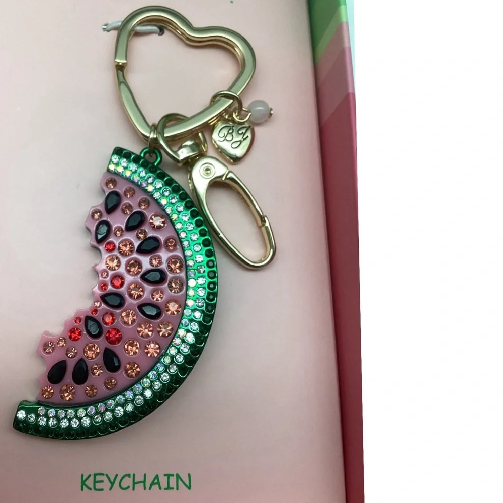 Betsey Johnson Crystal “Watermelon” Keychain or Bag Fob (NWT)